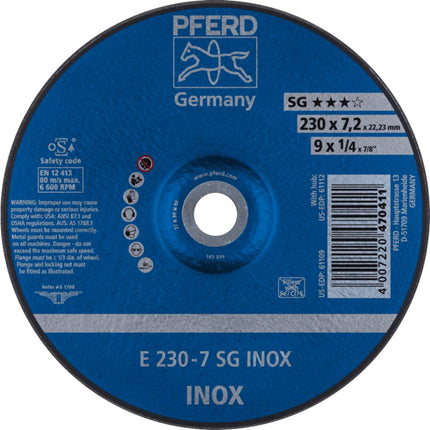 Afbeelding PFERD TOOLS afbraamschijf rvs E SG INOX