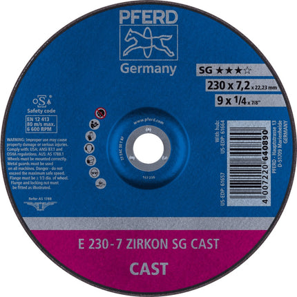 Afbeelding PFERD TOOLS afbraamschijf gietijzer E SG CAST