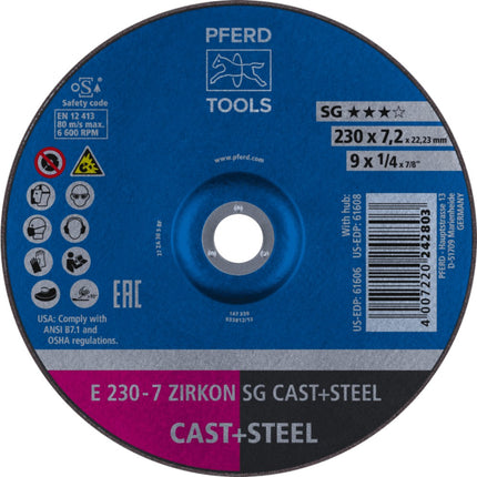 Afbeelding PFERD TOOLS afbraamschijf gietijzer E SG CAST+STEEL