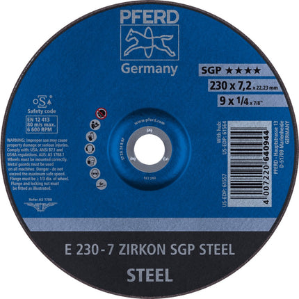 Afbeelding PFERD TOOLS afbraamschijf staal E SGP STEEL