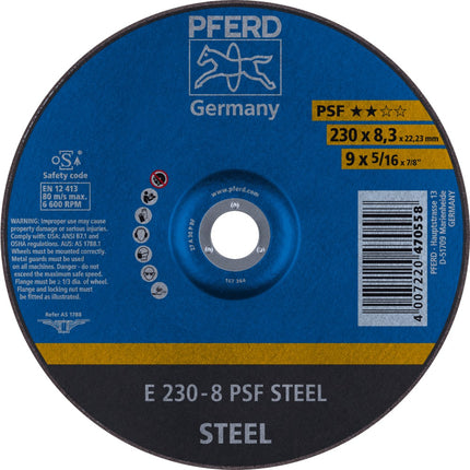 Afbeelding PFERD TOOLS afbraamschijf staal E PSF STEEL