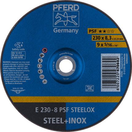 Afbeelding PFERD TOOLS afbraamschijf rvs E PSF STEELOX