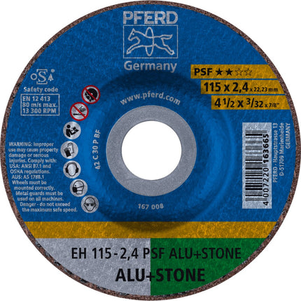 Afbeelding PFERD TOOLS doorslijpschijf, non-ferro metalen EH/EHT PSF ALU+STONE