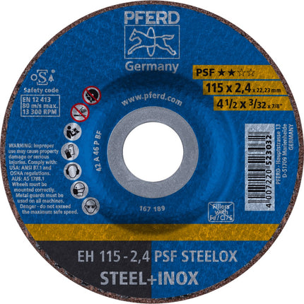 Afbeelding PFERD TOOLS doorslijpschijf, rvs EH/EHT PSF STEELOX