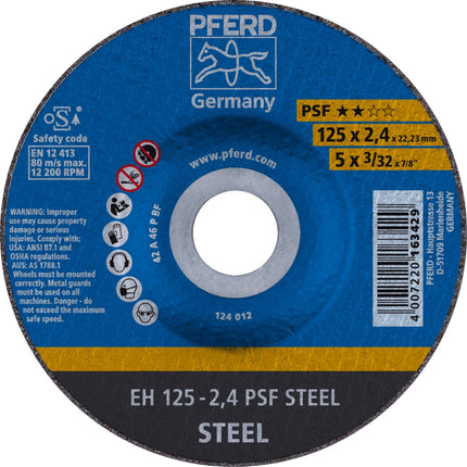 Afbeelding PFERD TOOLS doorslijpschijf, staal EH/EHT PSF STEEL