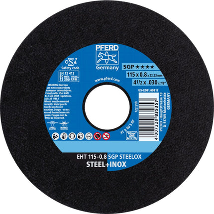 Afbeelding PFERD TOOLS doorslijpschijf, inox EH/EHT SGP STEELOX
