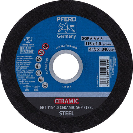 Afbeelding PFERD TOOLS doorslijpschijf, ceramic EH/EHT SGP STEEL