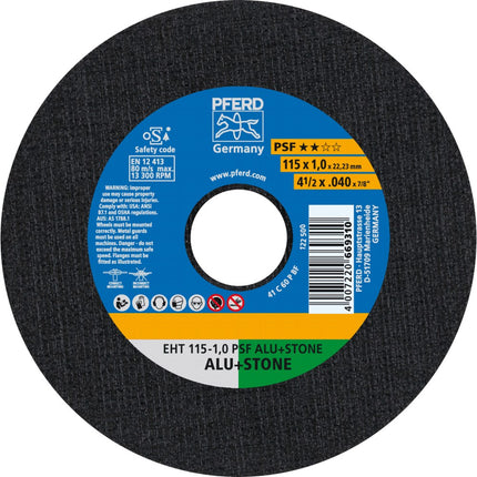 Afbeelding PFERD TOOLS doorslijpschijf, non-ferro metalen EH/EHT PSF ALU+STONE