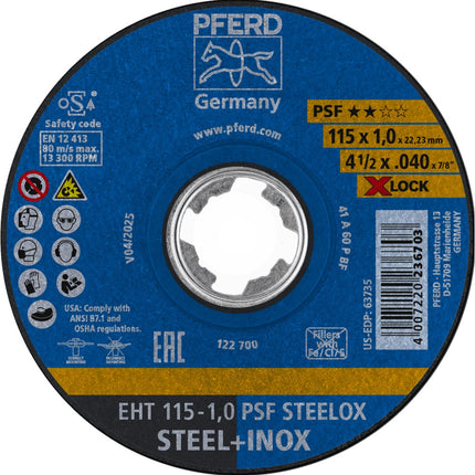 Afbeelding PFERD TOOLS doorslijpschijf, rvs EH/EHT PSF STEELOX