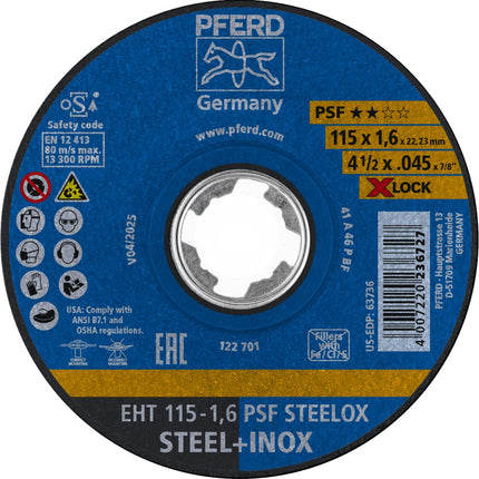 Afbeelding PFERD TOOLS doorslijpschijf, rvs EH/EHT PSF STEELOX