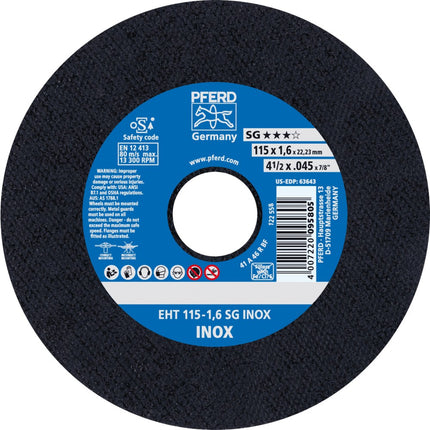 Afbeelding PFERD TOOLS doorslijpschijf vlak EH/EHT SG INOX