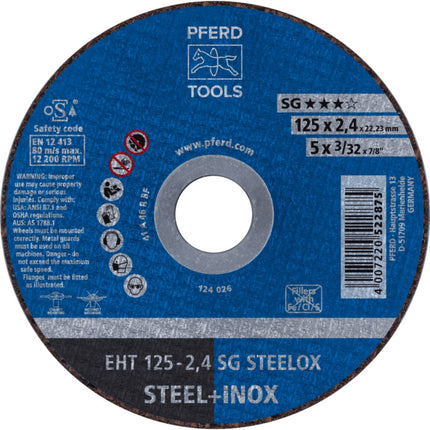 Afbeelding PFERD TOOLS doorslijpschijf, inox EH/EHT SG STEELOX