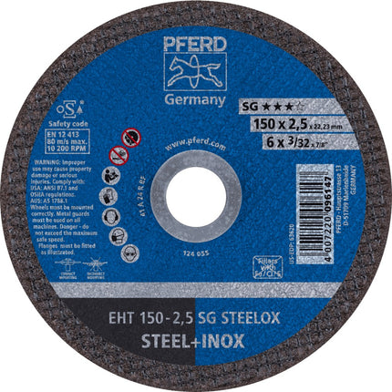 Afbeelding PFERD TOOLS doorslijpschijf, inox EH/EHT SG STEELOX