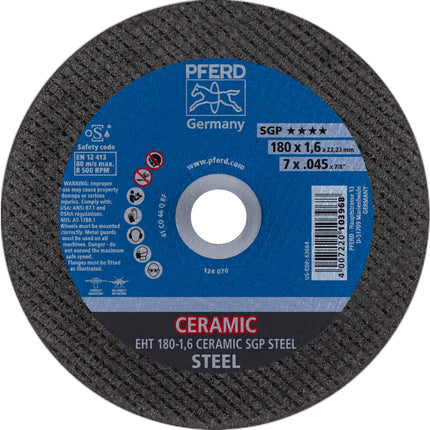 Afbeelding PFERD TOOLS doorslijpschijf, ceramic EH/EHT SGP STEEL