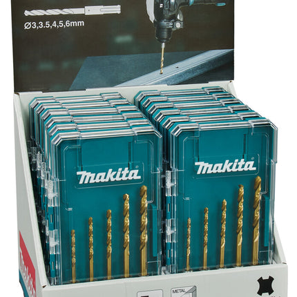 MAKITA METAALBOORSET 5-DELIG (DISPLAY 12 STUKS)