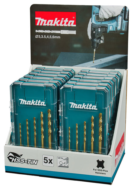 MAKITA METAALBOORSET 5-DELIG (DISPLAY 12 STUKS)