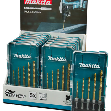 MAKITA METAALBOORSET 5-DELIG (DISPLAY 12 STUKS)