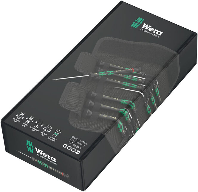 Kraftform Micro 12 Universal 1 Micro-schroevendraaierset, 12-delig