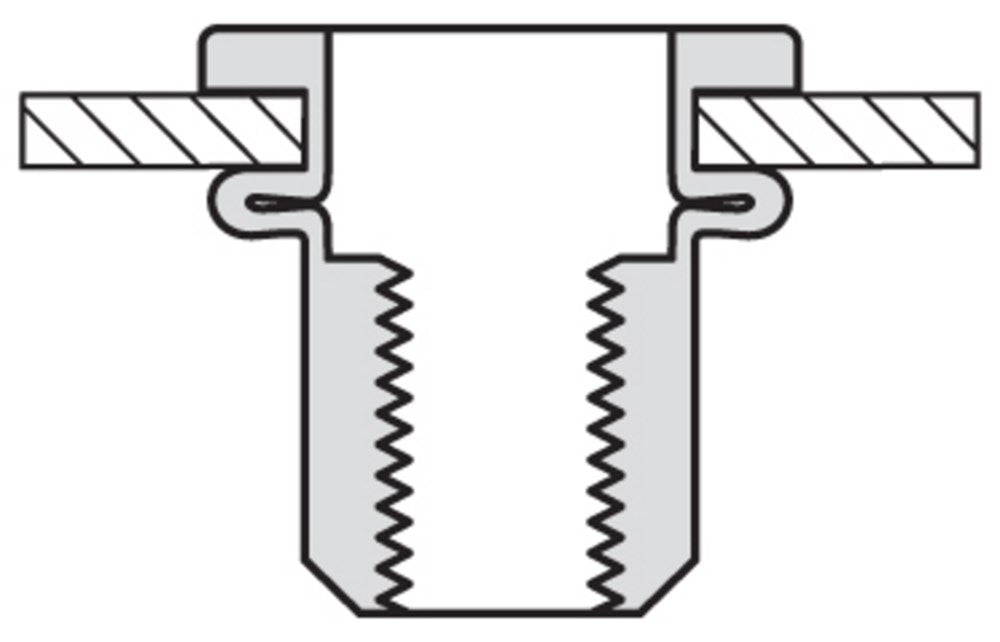 Kobout Blindklinkmoer M4 05-3,0mm RVS A2 Cilinderkop OPEN Model – 4BKMA204CO30