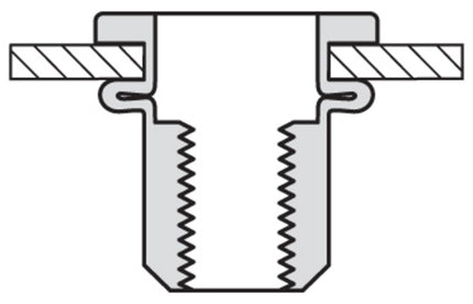 Kobout Blindklinkmoer M8 05-3,0mm RVS A2 Cilinderkop OPEN Model – 4BKMA208CO30