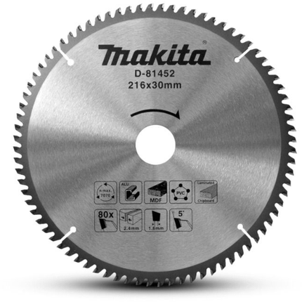 Makita Afkortzaagblad 216x30x80T 5G - D-81452