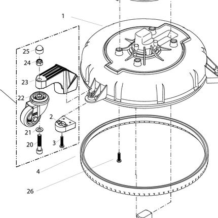 Kränzle Terrasreiniger Roundcleaner UFO Lang 300mm met Snelkoppeling - 41880