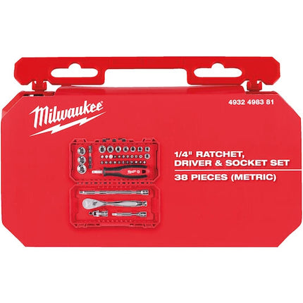 Milwaukee 38-delige Dopsleutelset 1/4" in Packout Ready Box