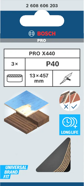 Bosch PRO X440 Schuurband 13x457mm K40 3st - 2608606203