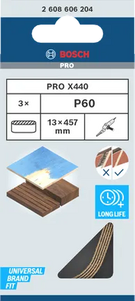 Bosch PRO X440 Schuurband 13x457mm K60 3st - 2608606204