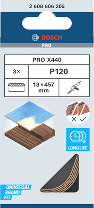 Bosch PRO X440 Schuurband 13x457mm K120 3st - 2608606205