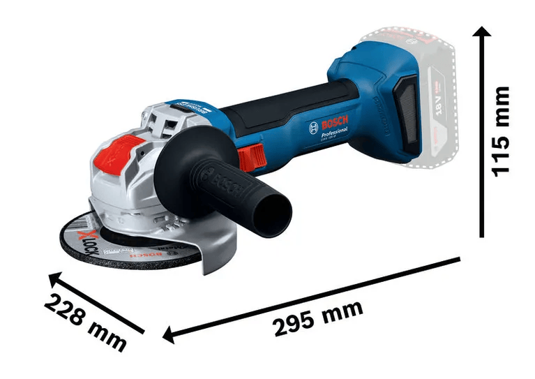 Bosch GWX 18V-8 Accu Haakse Slijpmachine in L-Boxx - 06019N9101