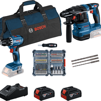 Bosch Combiset 18V 2-Toolkit GSR Boorhamer + GBH Schroevendraaier - 0615V0003D
