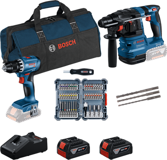 Bosch Combiset 18V 2-Toolkit GSR Boorhamer + GBH Schroevendraaier - 0615V0003D