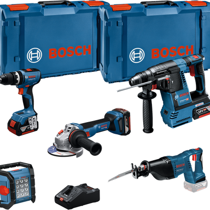 Combiset 18V 5-Toolkit GSB + GBH + GWS + GSA + GLI in L-Boxx - 0615A5007S