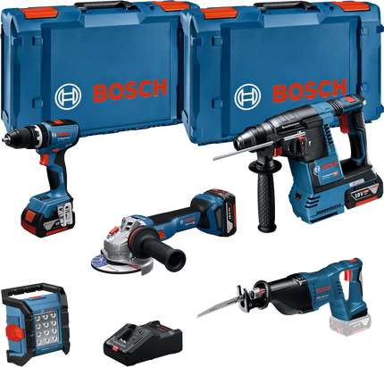 Combiset 18V 5-Toolkit GSB + GBH + GWS + GSA + GLI in L-Boxx - 0615A5007S