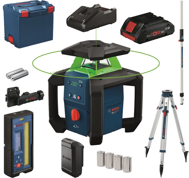 Bosch GRL 18V-4-34 CVG Rotatielaser Compleet Groen 18V 4Ah in L-Boxx - 0615A500DH
