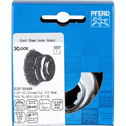 Afbeelding PFERD TOOLS komborstels ongetordeerd met schroefdraad POS TBU 60/X-LOCK ST 0,30