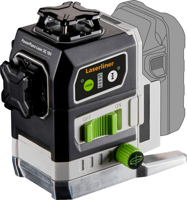 Laserliner Powerplane 3G 18V Set met Variostand en Adapter-Set - 036.380