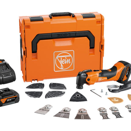 Fein AMM 500 PLUS TOP 4Ah AS Multimaster 18V Accu - met 31 Accessoires, 2X 4.0Ah Accu – 71293861000