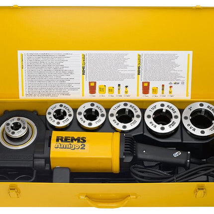 REMS Amigo 2 Draadsnijmachine Set R 1/2+3/4+1+1 1/4+1 1/2+2 - 540020 R220