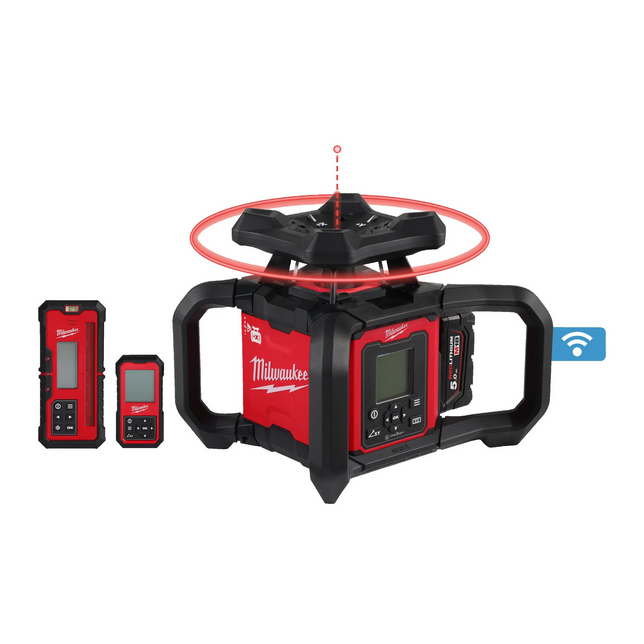 Milwaukee M18 RLOHV1200-501C M18 ONE-KEY, ROTARY LASER, RED, HORIZONTAL-VERTICAL, AUTO DUA