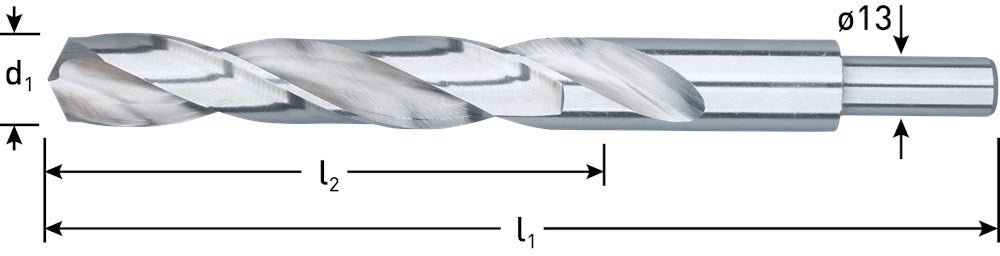 HSS-G Spiraalboor, SILVER-LINE, schacht ø13