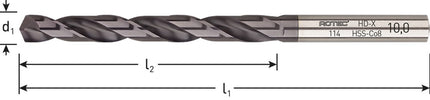 HSS-E Spiraalboor, type HD-X, TiAlN-TOP-gecoat, GOLD-LINE
