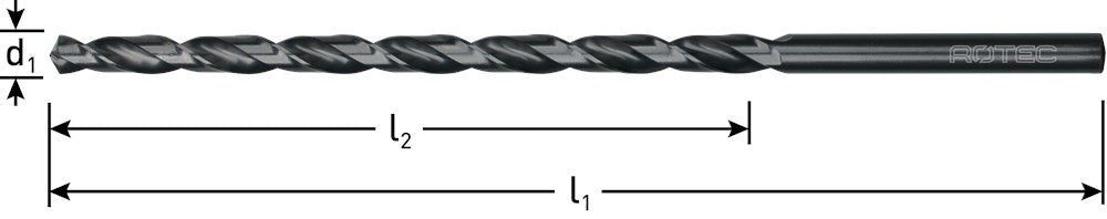 HSS-G Spiraalboor, type N, extra lang