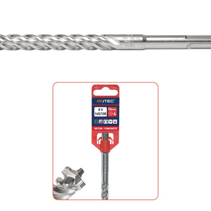 Hamerboor, SDS-plus, QUATTRO-X, in clip