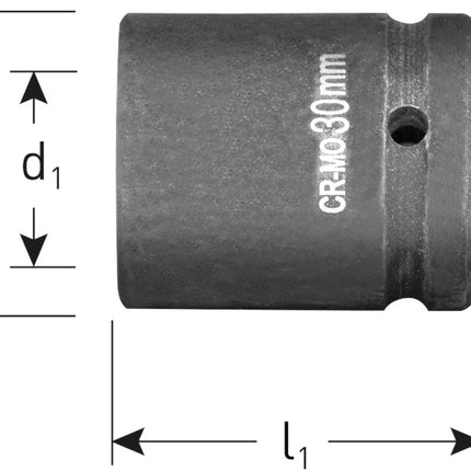 Krachtdop 1/2\" kort