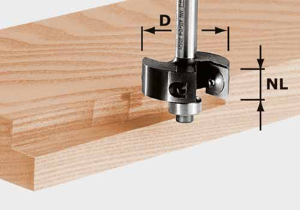 Keermes-groeffrees HW schacht 8 mm HW S8 D38/12