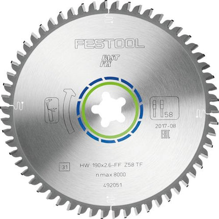 Afbeelding Festool speciaal-zaagblad 190x2,6 FF TF58