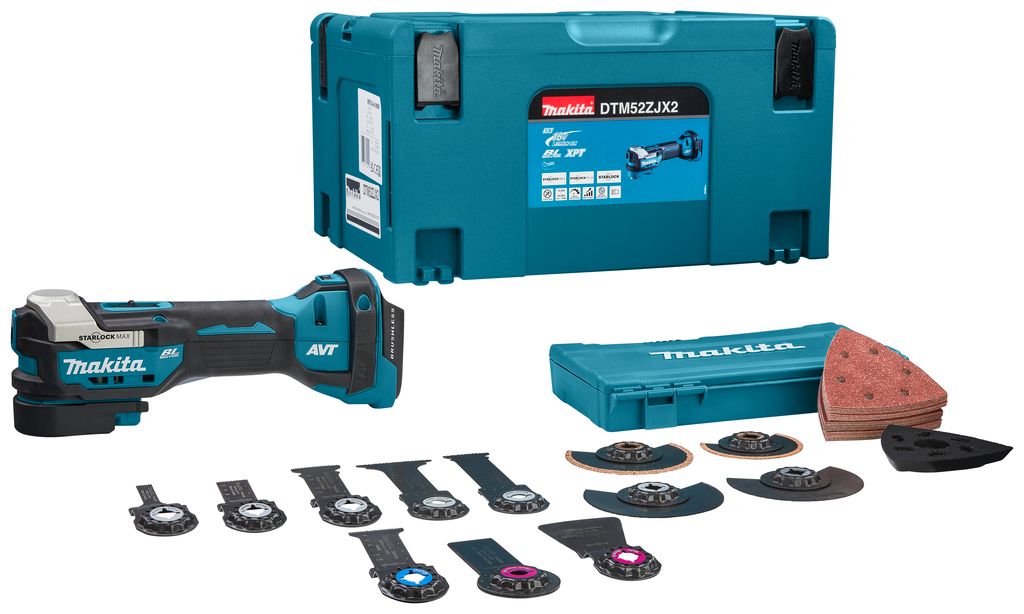 Makita DTM52ZJX2 18V Multitool zonder accu&apos;s & lader in Mbox