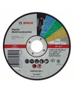Bosch Doorslijpschijf Rapido MultiConstruction RPM 6650min 80m/s 230x1,9x22,23
